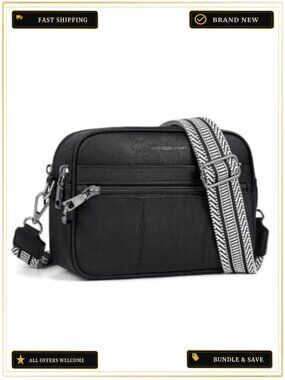 Women's RFID Blocking Anti Theft Crossbody Bag with Detachable Adjustable Strap